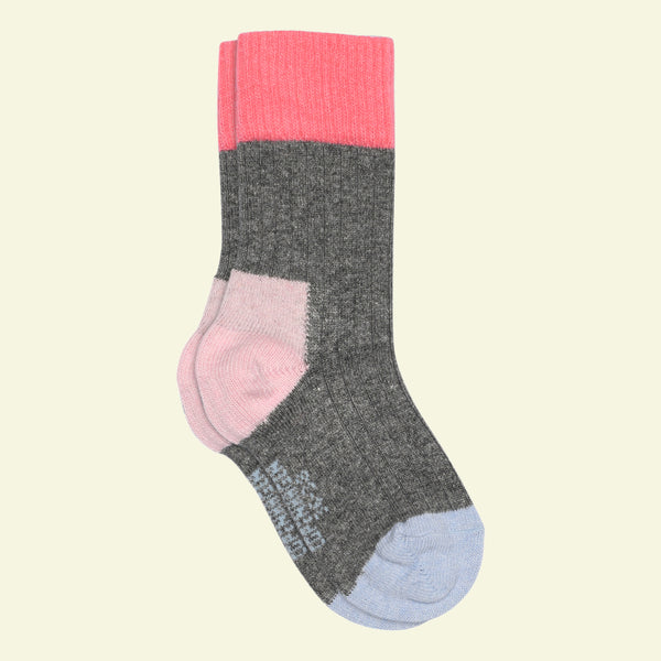 ESTHER CASHMERE CONTRAST - Grey - Pink